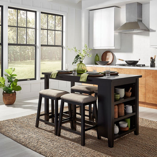 Liberty Furniture Brook Creek 5 Piece Counter Set in Black image