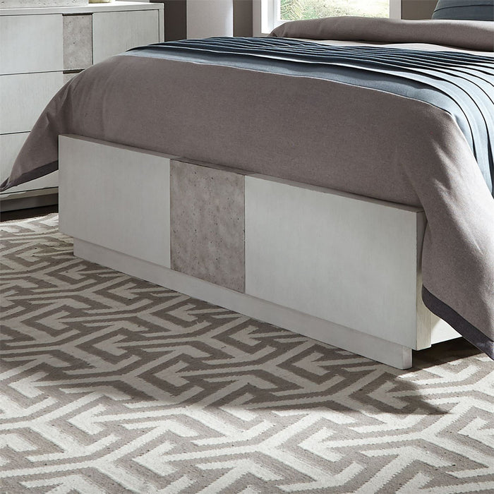 Liberty Furniture Mirage Cal King Travertine Panel Bed in Wirebrushed White