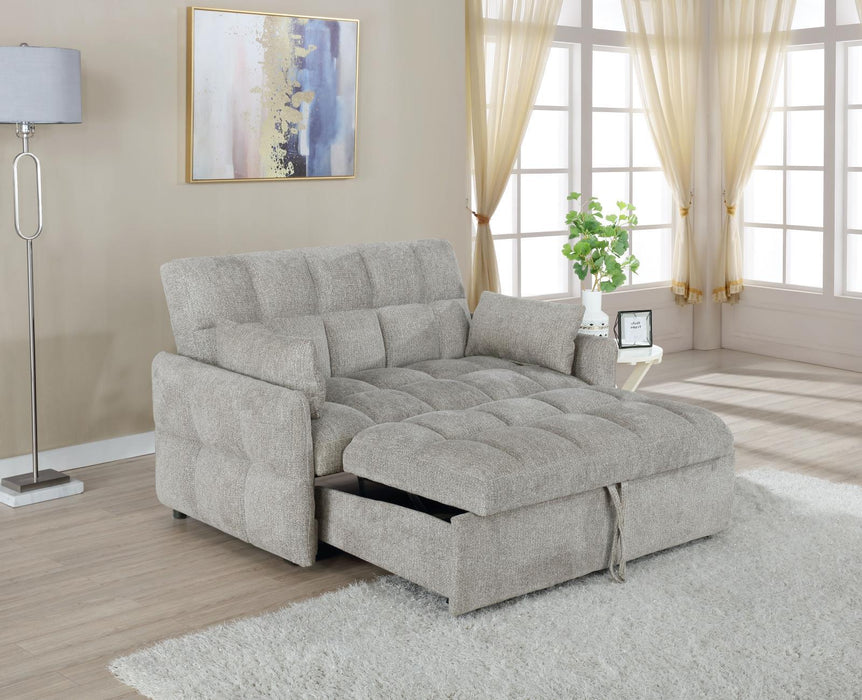 Cotswold Tufted Cushion Sleeper Sofa Bed Light Grey & Dark Grey