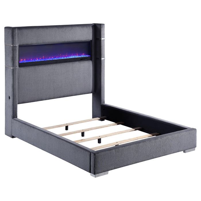 Tisdall California King, E.King & Queen Bed Grey, Black & Queen