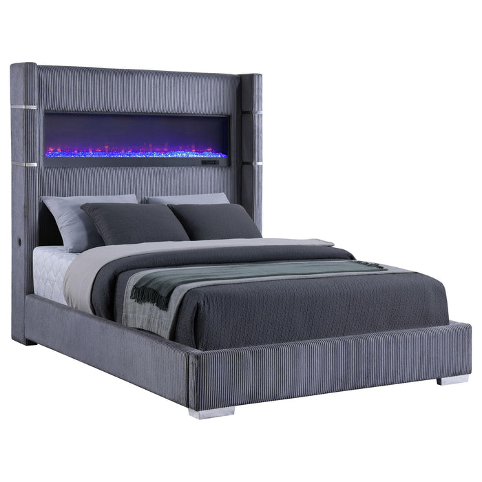 Tisdall California King, E.King & Queen Bed Grey, Black & Queen
