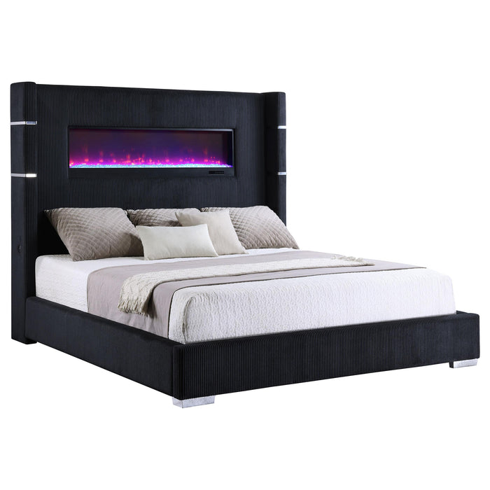 Tisdall California King, E.King & Queen Bed Grey, Black & Queen