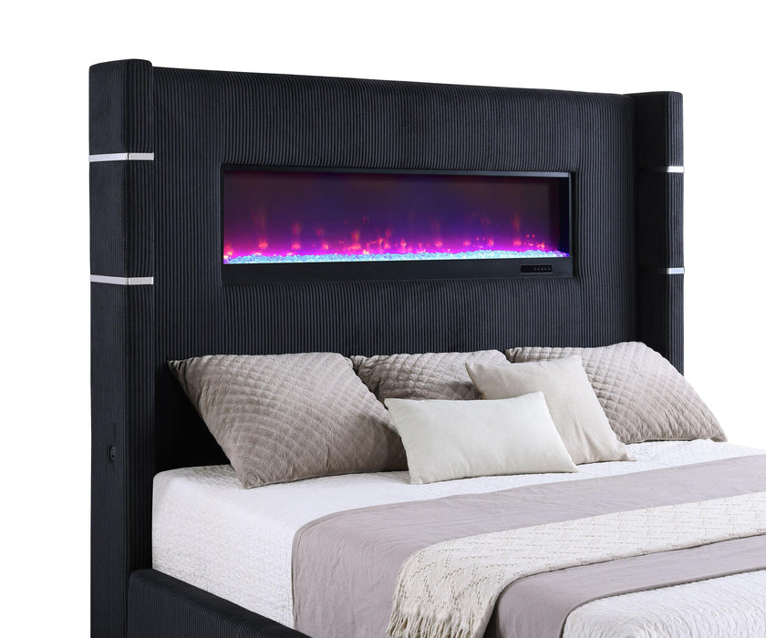 Tisdall California King, E.King & Queen Bed Grey, Black & Queen