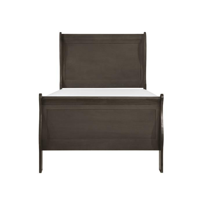 Mayville Twin Sleigh Bed in Gray