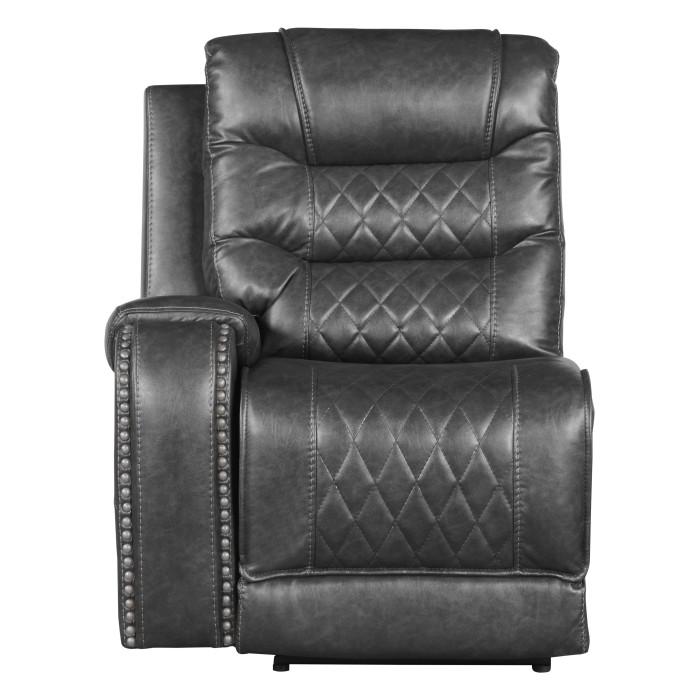 Putnam Power Left Side Reclining Chair with USB Port in Gray 9405GY-LRPW