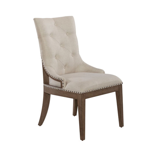 Liberty Furniture Americana Farmhouse Uph Shelter Side Chair (Set of 2) in Dusty Taupe & Black image
