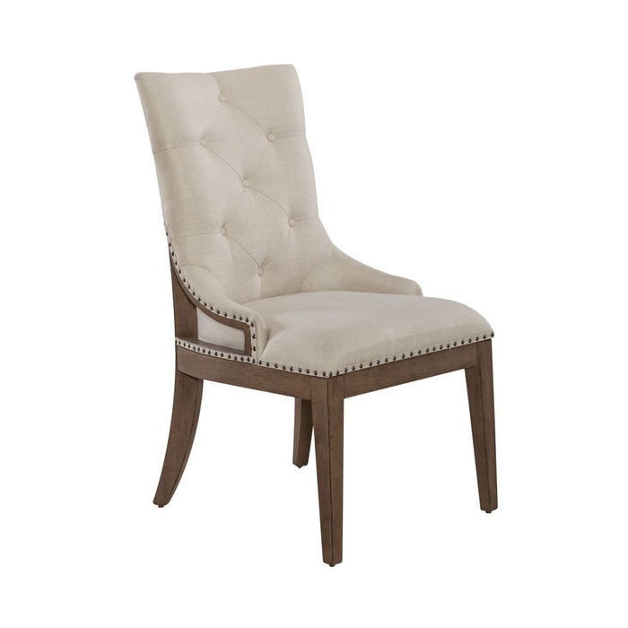 Liberty Furniture Americana Farmhouse Uph Shelter Side Chair (Set of 2) in Dusty Taupe & Black image